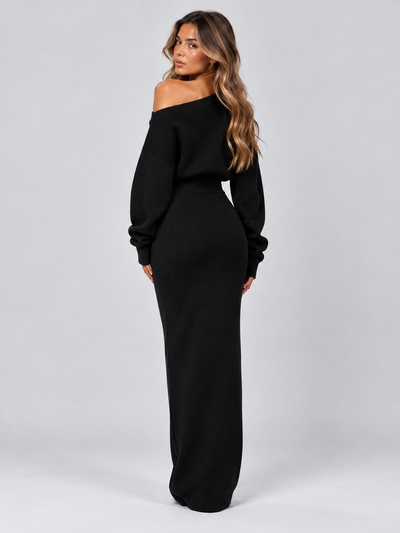 Knit Off-Shoulder Maxi