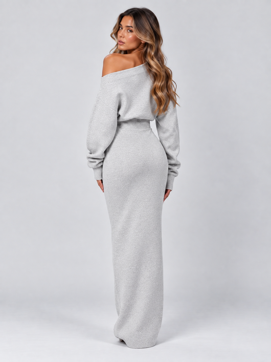 Knit Off-Shoulder Maxi