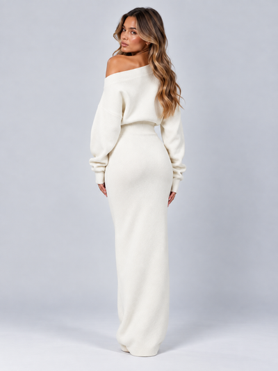 Knit Off-Shoulder Maxi